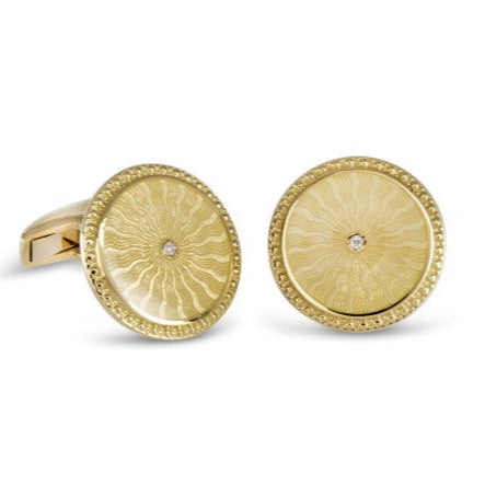 Round Clear Enamel Cufflinks