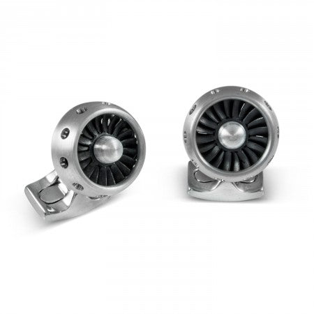 Silver Turbine Engine Cufflinks