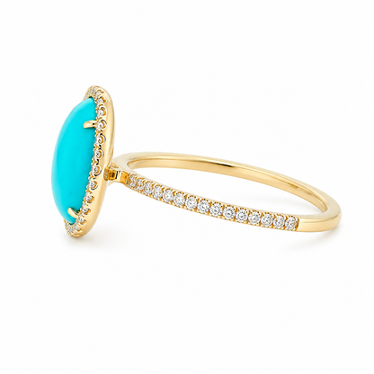 Turquoise & Diamond Ring