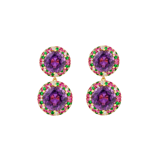 Multi-Colored Amethyst Earrings