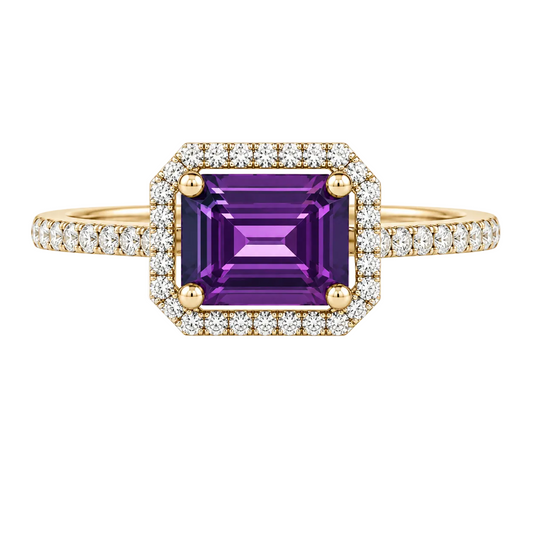 Amethyst & Diamond Ring