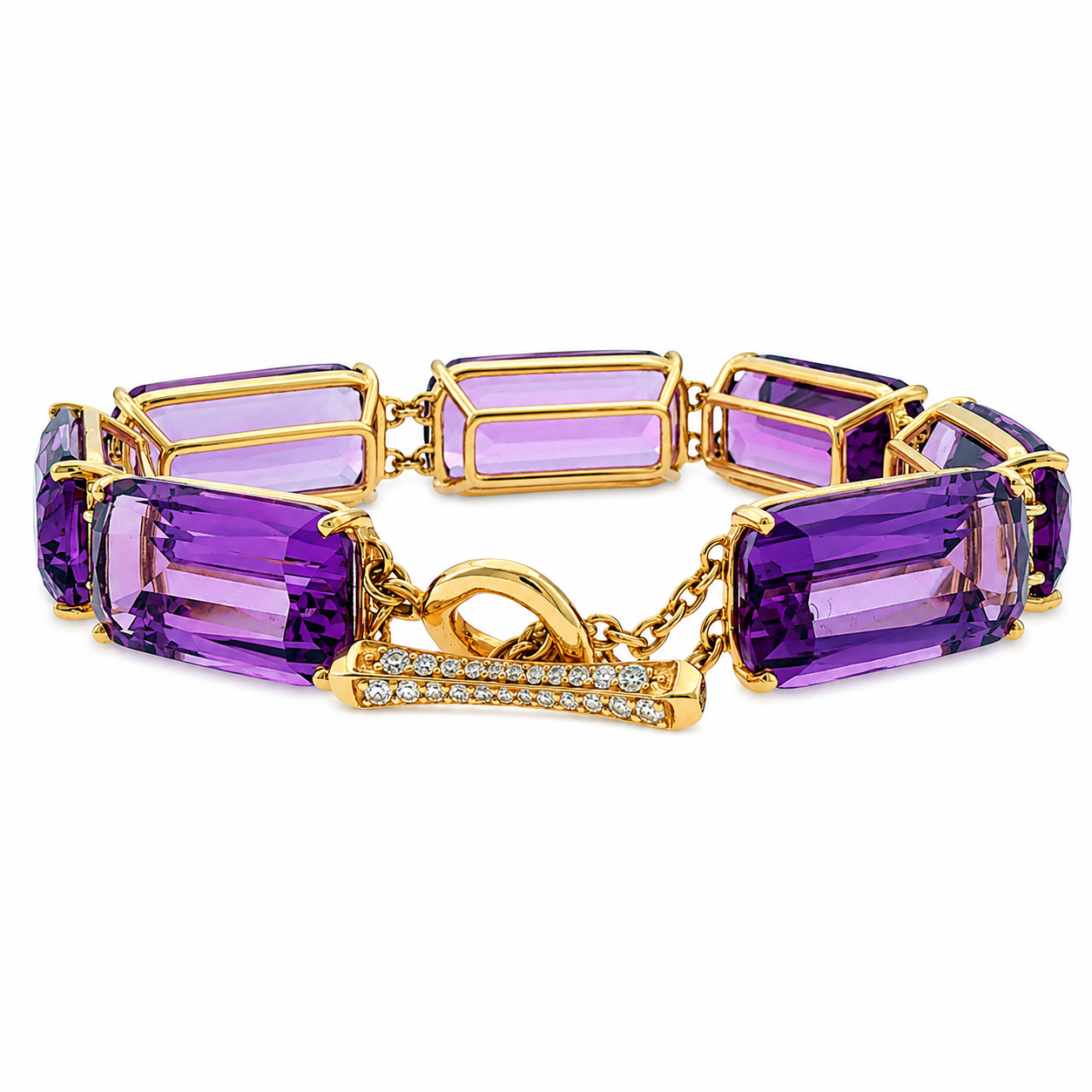 Amethyst & Diamond Bracelet