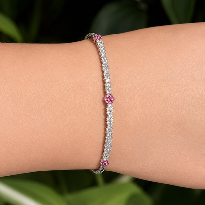Ruby & Diamond Pickleball Bracelet