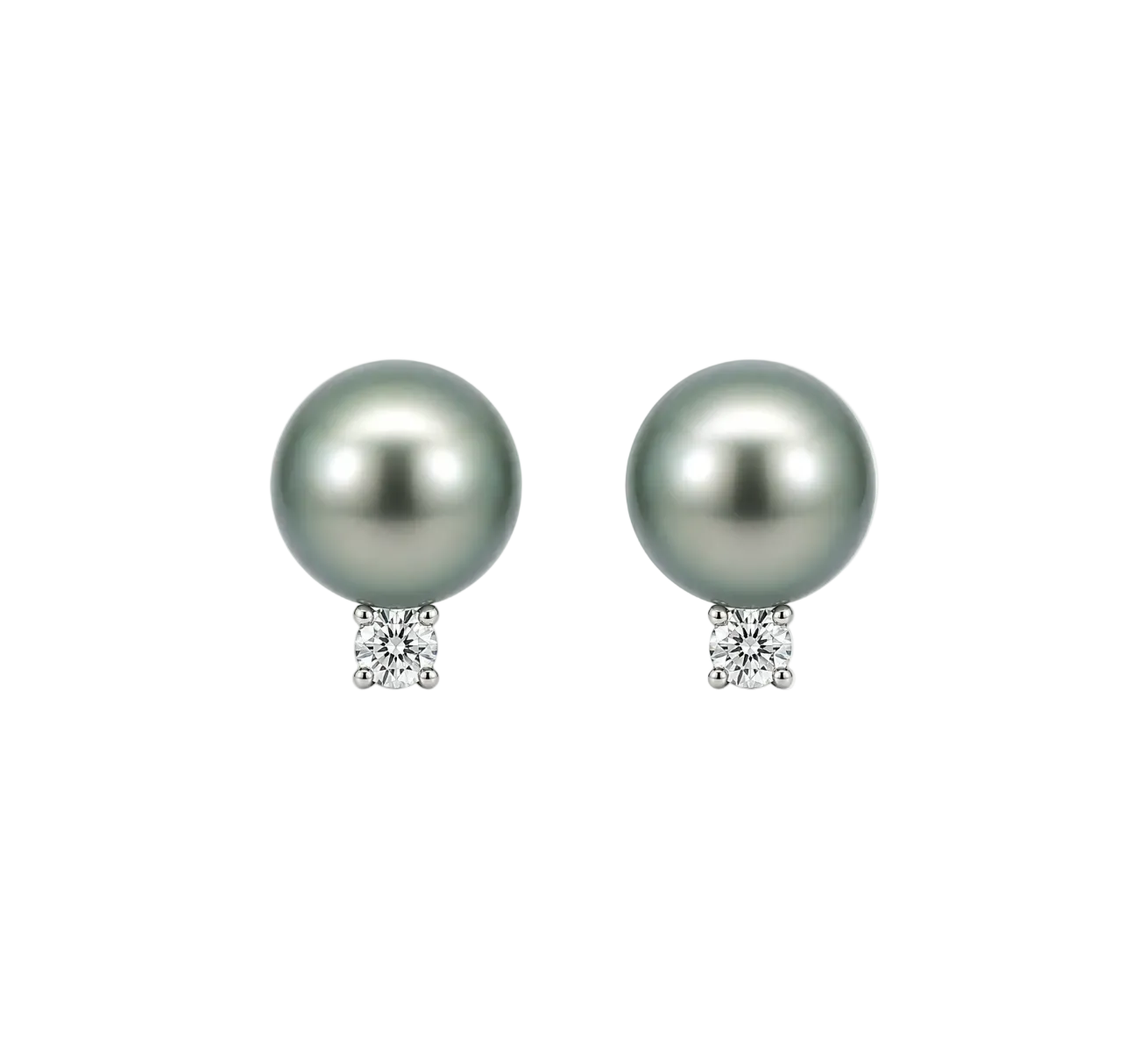 Tahitian Peal & Diamond Studs