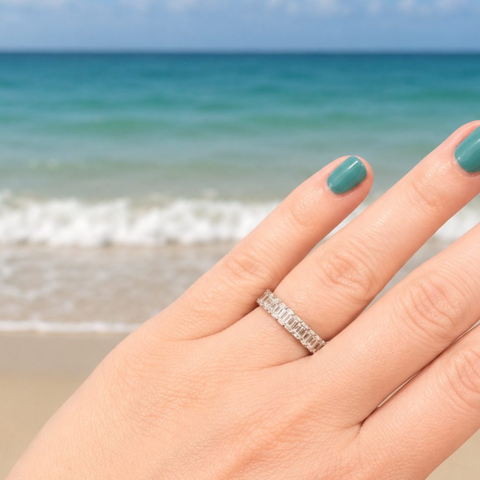 Emerald Cut Diamond Band