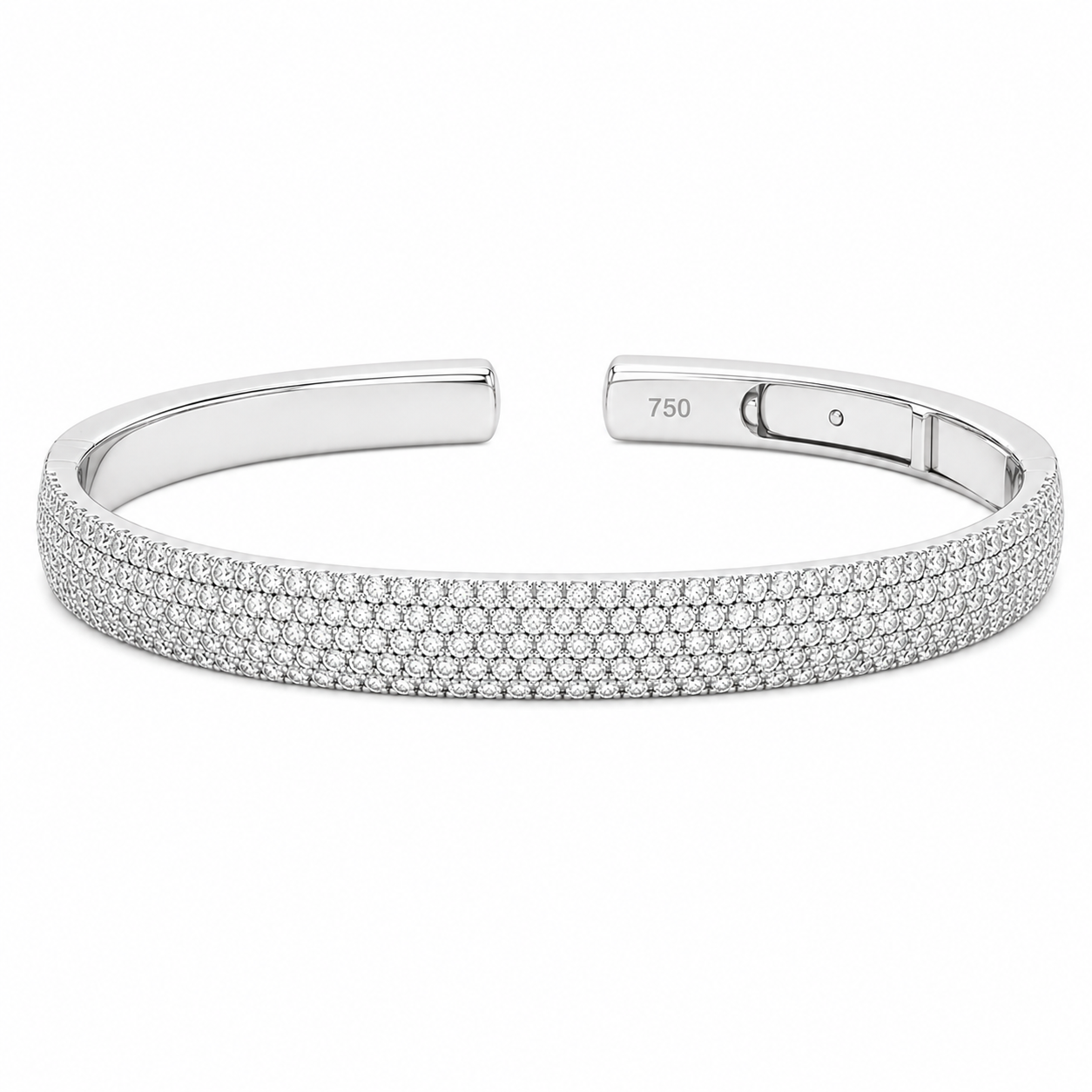 Pave Diamond Hinged Cuff Bracelet