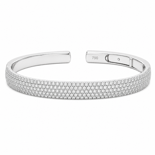 Pave Diamond Hinged Cuff Bracelet