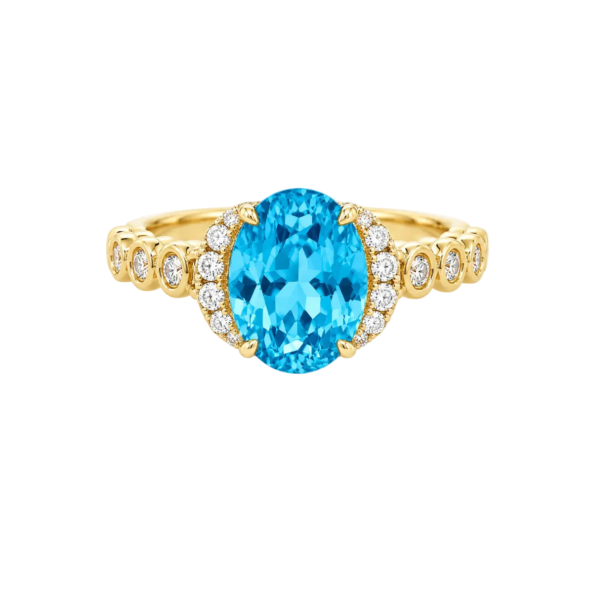 Blue Topaz & Diamond Ring