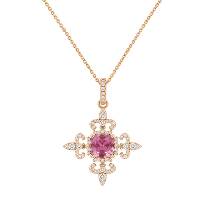 Pink Tourmaline & Diamond Necklace