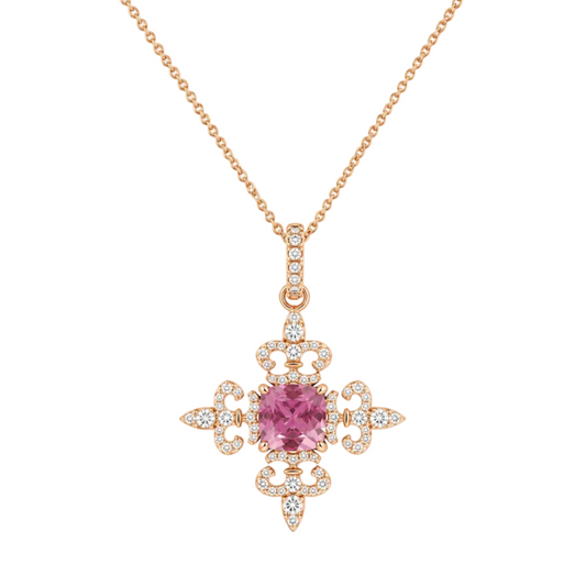 Pink Tourmaline & Diamond Necklace