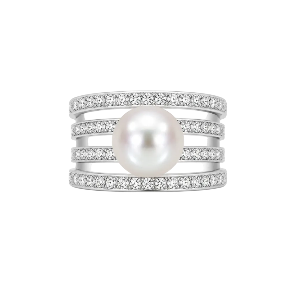 Pearl & Diamond Multi-Row Ring