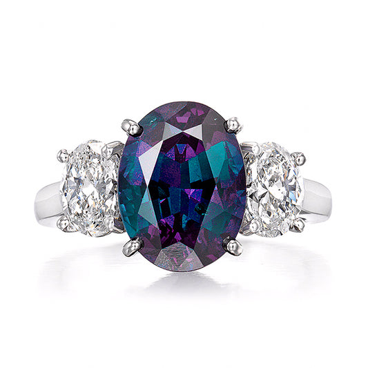 Alexandrite and Diamond Ring