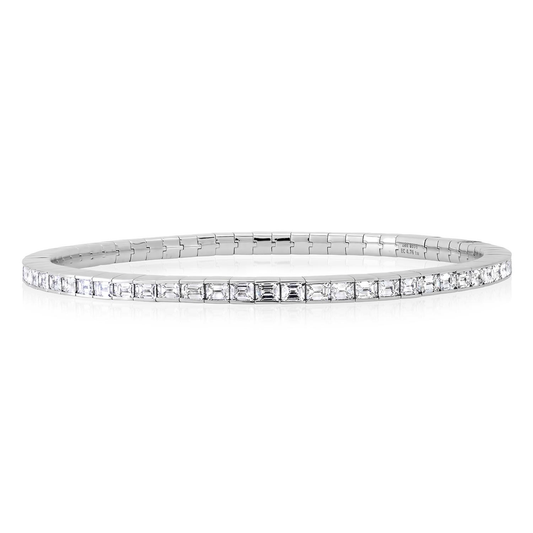 Emerald Cut Diamond Stretch Diamond Bracelet