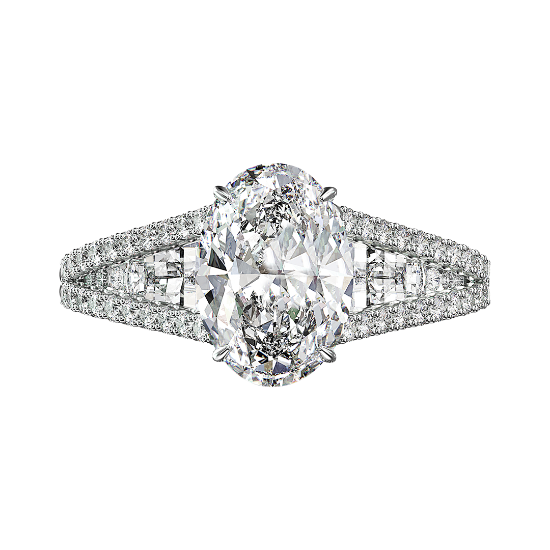 Bez Ambar Oval and Blaze Cut Diamonds Ring