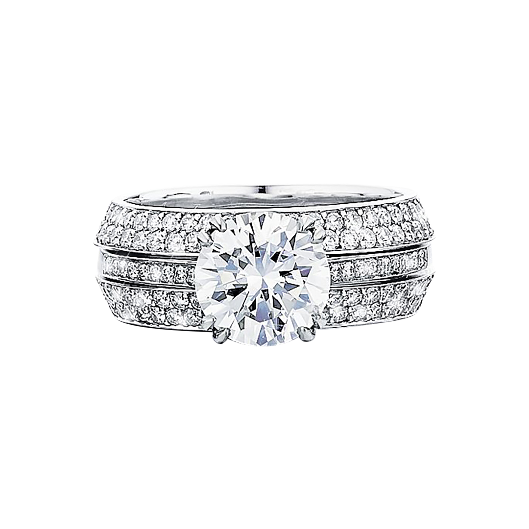 Bez Ambar Round and Blaze Cut Diamonds Ring
