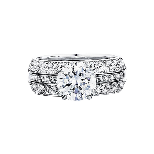 Bez Ambar Round and Blaze Cut Diamonds Ring