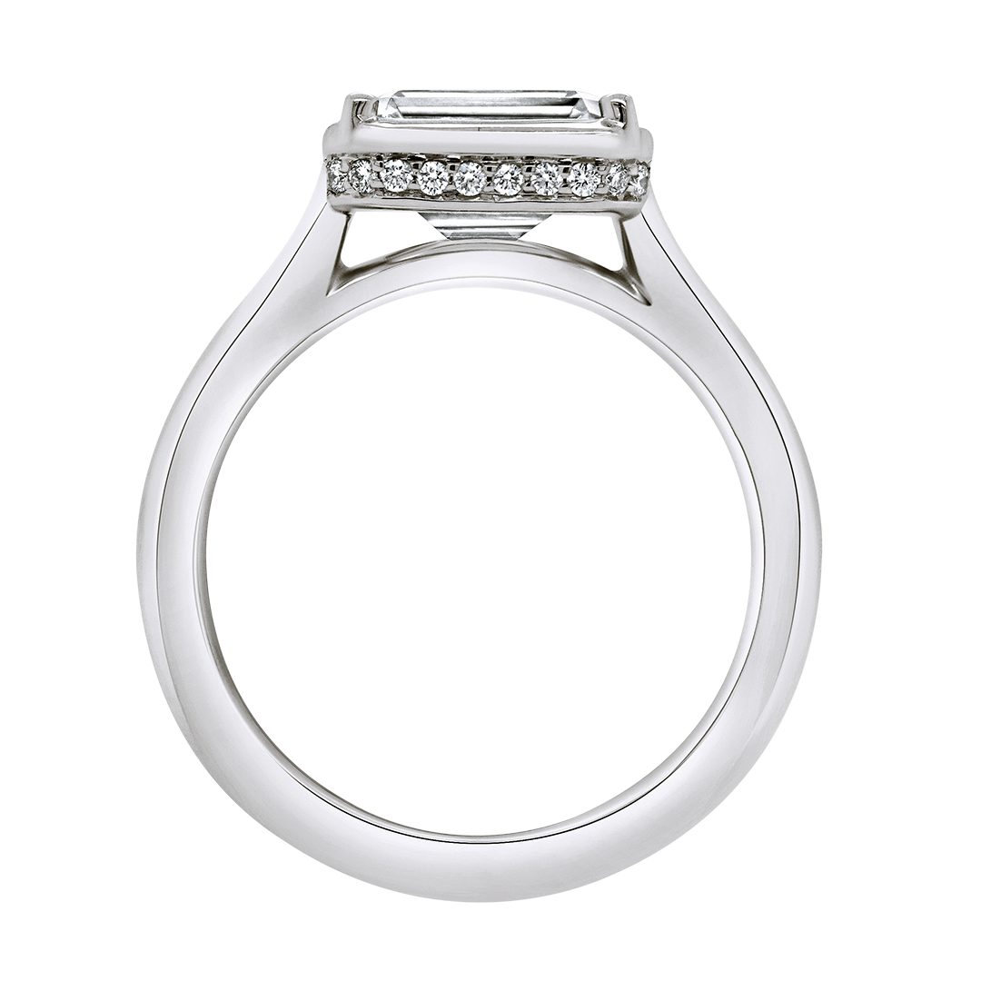 Bezel-Set Emerald Cut Diamond Ring