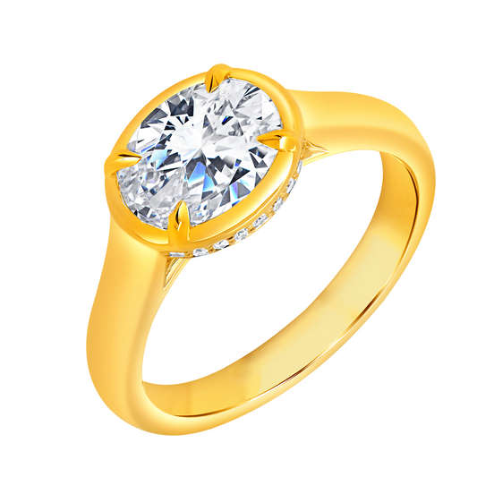 Bezel-Set Oval Diamond Ring