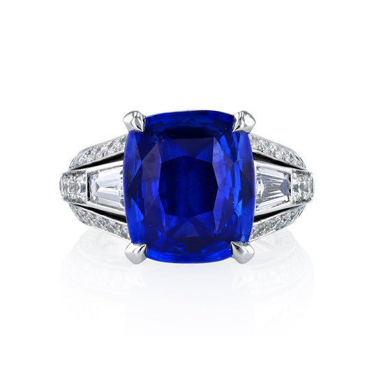 8ct blue sapphire & diamond ring