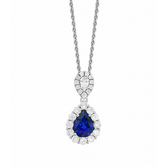 3ct blue sapphire & diamond pendant