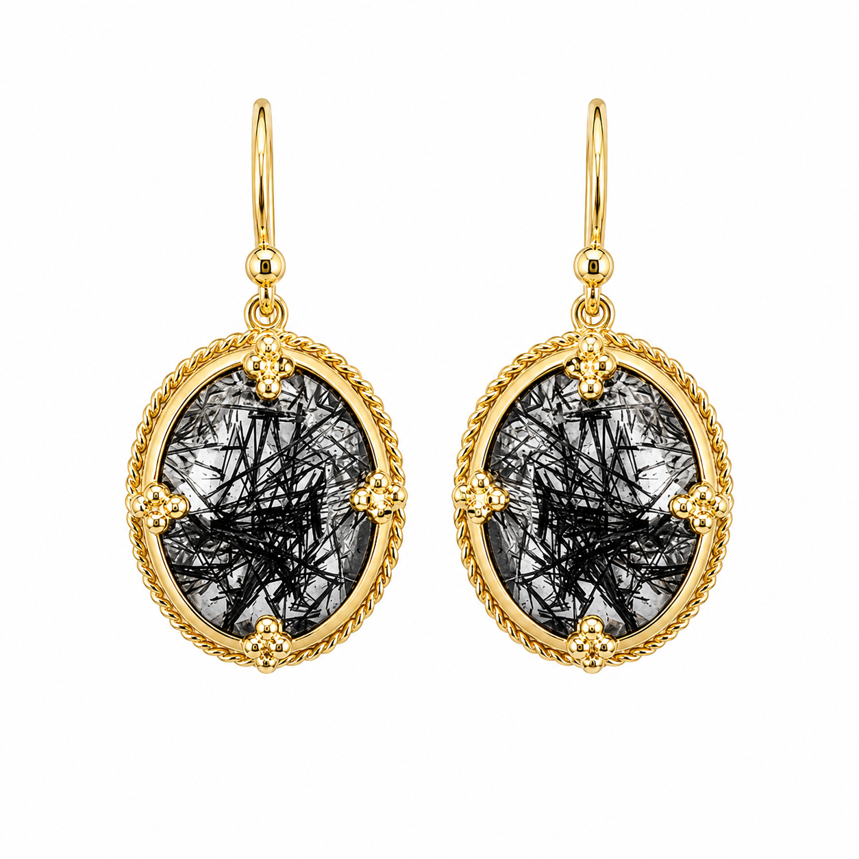 Oval Rutilated Quartz Earring