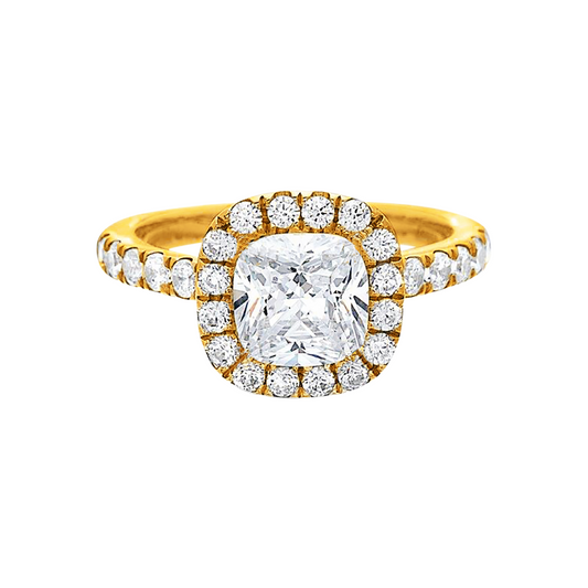 Cushion Diamond with Halo Ring