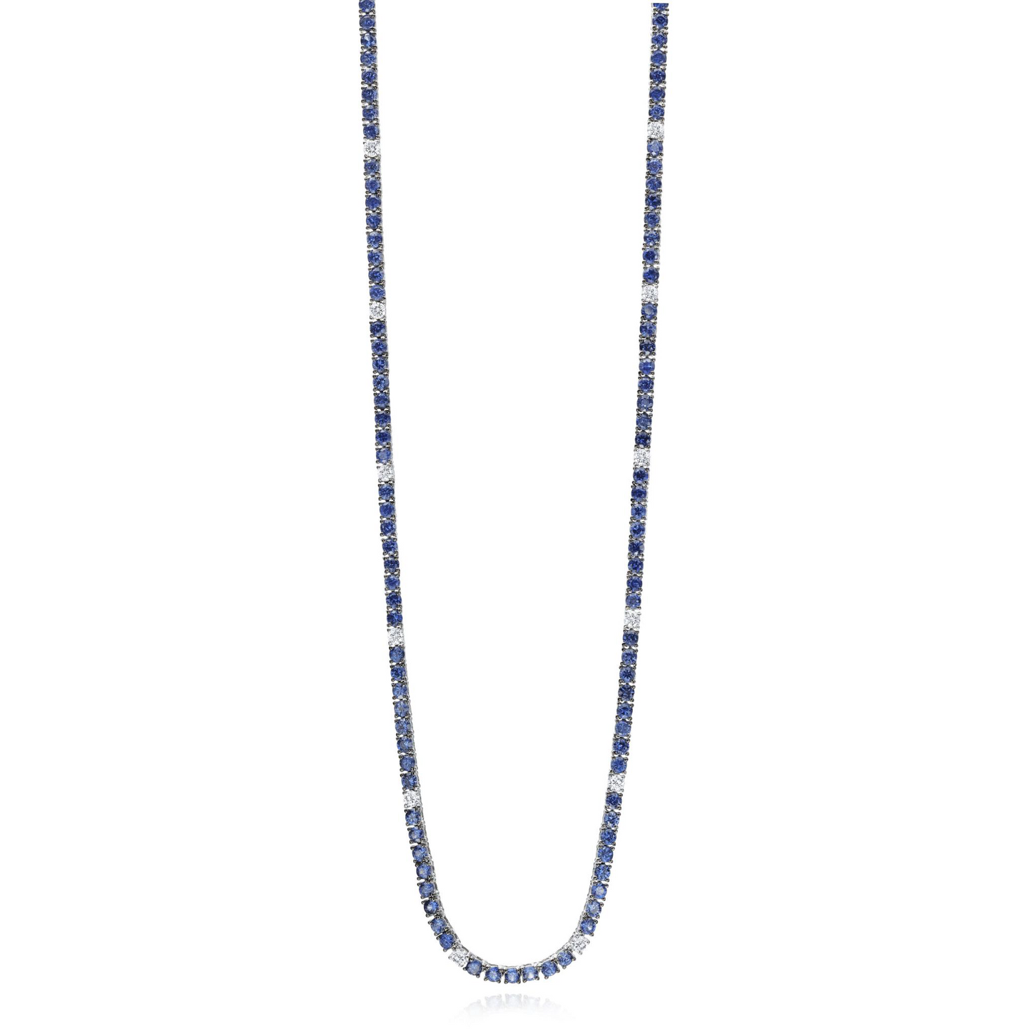 Sapphire & Diamond Tennis Necklace