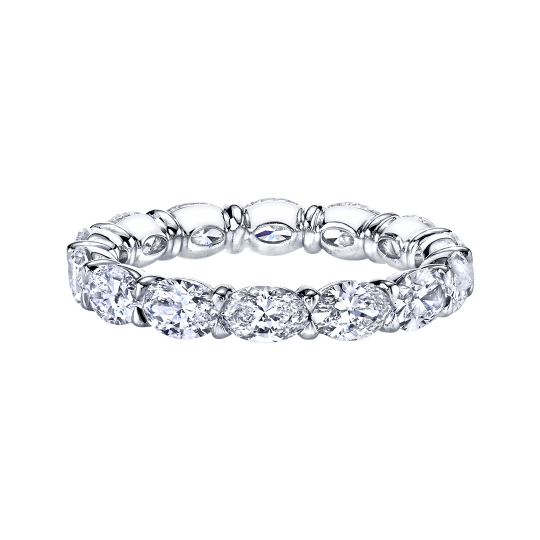 East-West Oval Diamond Eternity Band