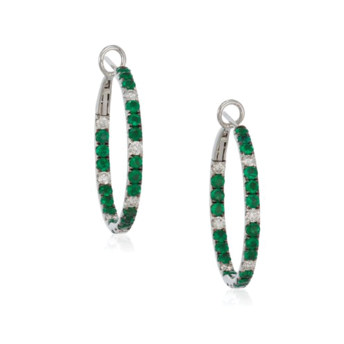 Emerald & Diamond Hoops