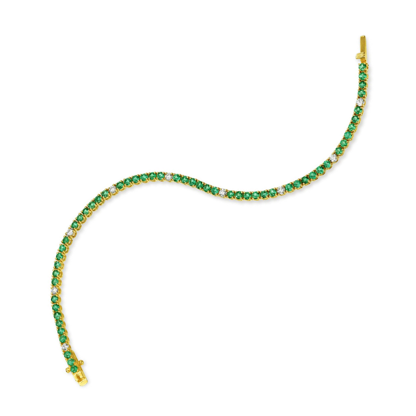 Emerald & Diamond Tennis Bracelet