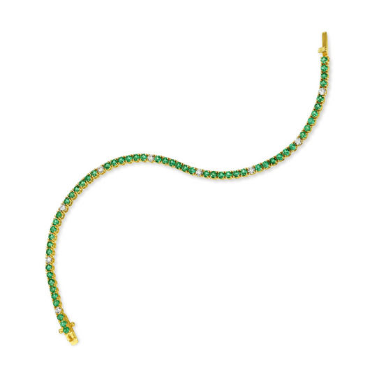 Emerald & Diamond Tennis Bracelet