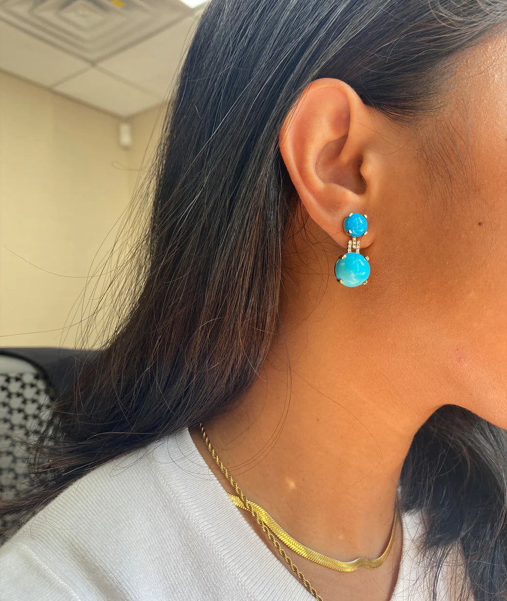 Turquoise & Diamond Earrings