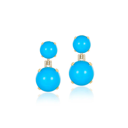Turquoise & Diamond Earrings