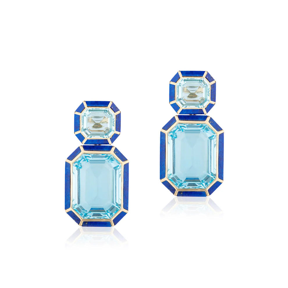 Blue Topaz & Lapis Earrings