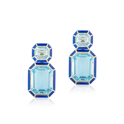 Blue Topaz & Lapis Earrings