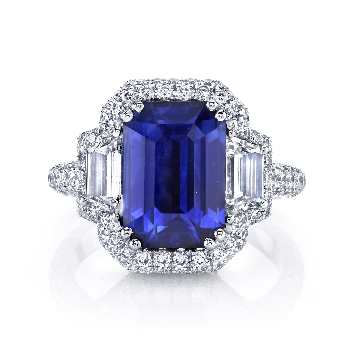 Blue Sapphire & Diamond Ring