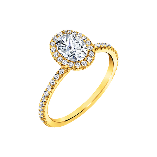 Oval Diamond with Halo Ring
