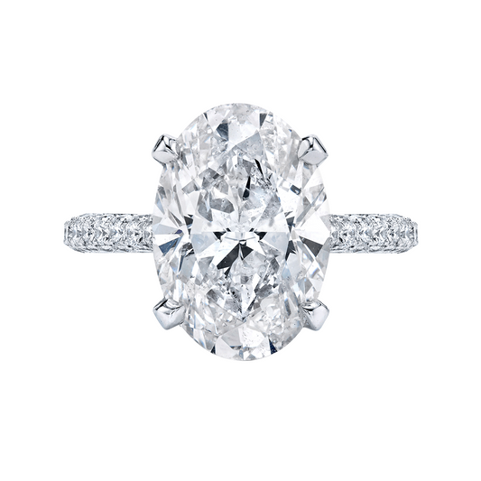 Oval Diamond with Pavé Ring