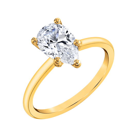 Pear Shaped Diamond Ring