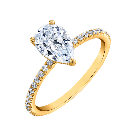 Pear Shape Diamond with Pavé Ring