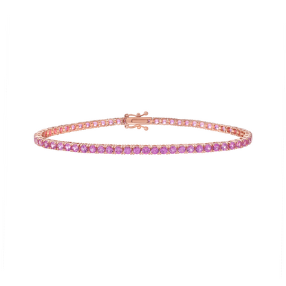 Pink Sapphire Tennis Bracelet