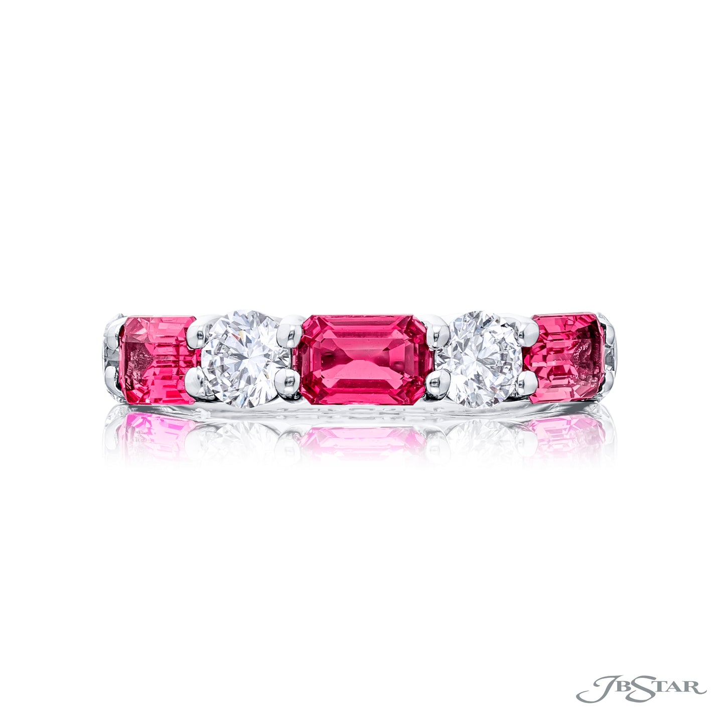 Pink Sapphire & Diamond Band