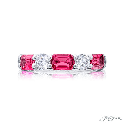 Pink Sapphire & Diamond Band