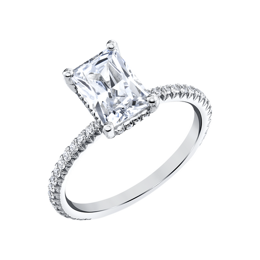Radiant Cut Diamond with Pavé Ring