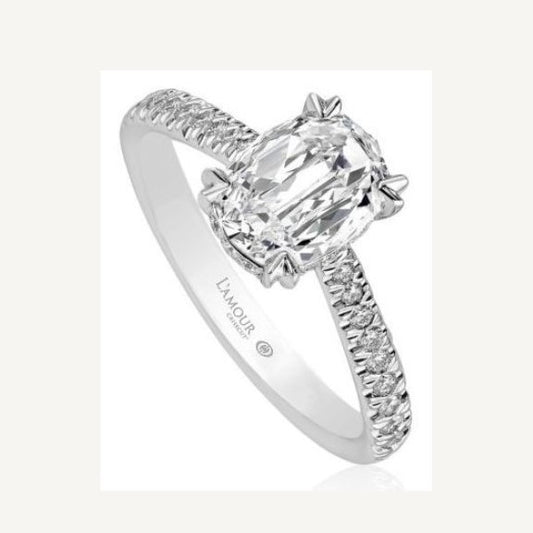 1.12ct Oval Crisscut Diamond Engagement Ring