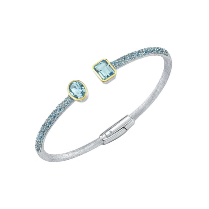 Sky Blue & Swiss Blue Cuff Bracelet