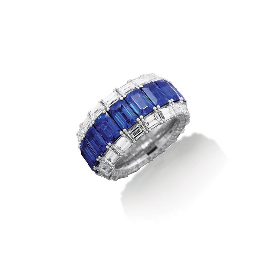 Xpandable Sapphire & Square Diamond Band