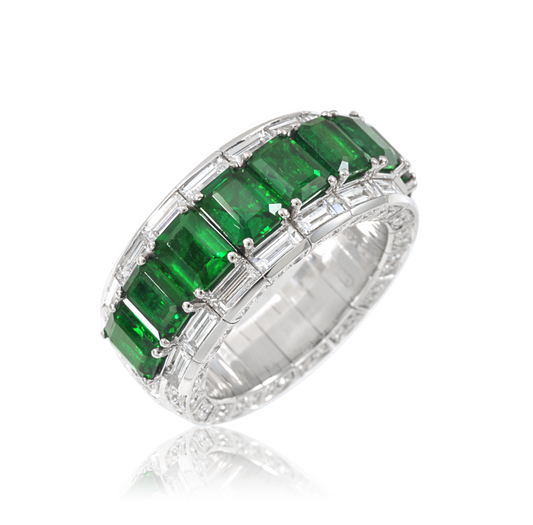 Xpandable Emerald & Diamond Band