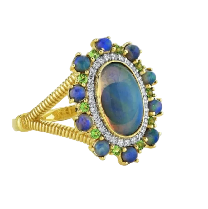 Opal & Tsavorite Ring