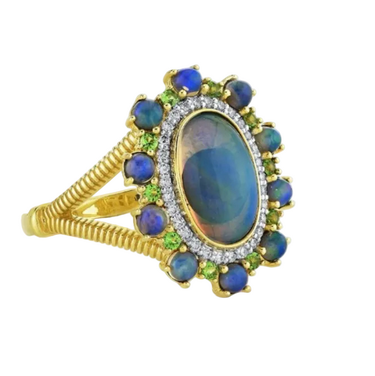 Opal & Tsavorite Ring